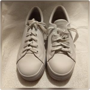White leather shoes
